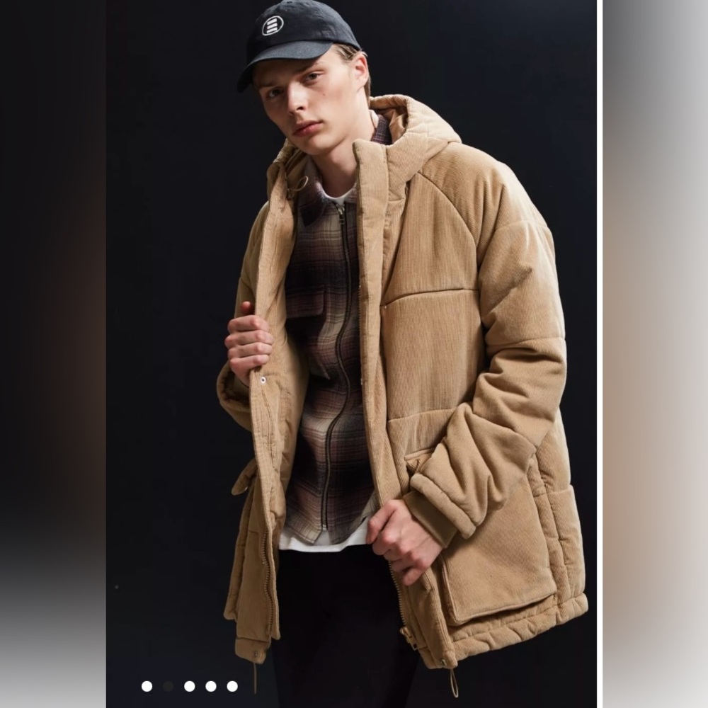 Cotton On M Vtg Re-Mastered NWT Corduroy Brown Parka Jacket 90s Y2K Skater Coat